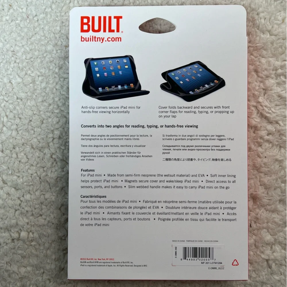 Black Convertible Neoprene Case for iPad Mini